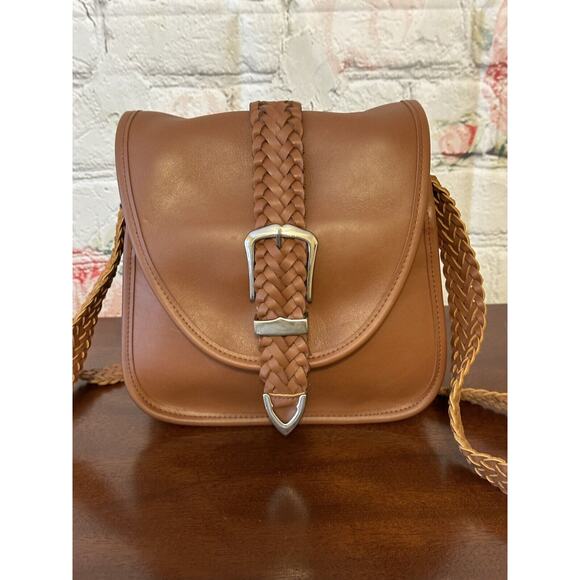 Leather Crossbody Brown Saddle Bag Type Handbag - Picture 1 of 14